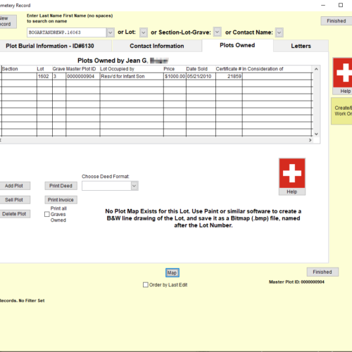 CemeteryPro Plots Owned Page