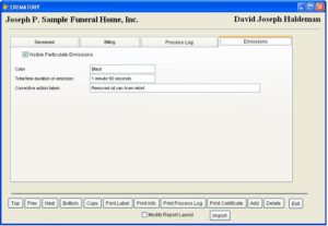 Cremation Emissions Screen
